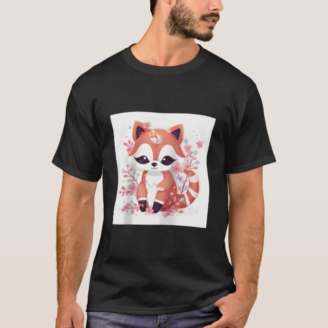 T-shirt Cherry Blossom And Red Panda Print Home Decor Base (Devant)
