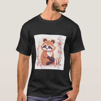 T-shirt Cherry Blossom And Red Panda Sweet Style