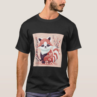 T-shirt Cherry Blossom And Red Panda Work Beautiful Prints
