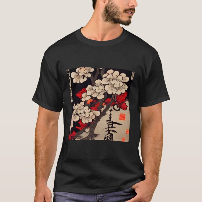 T-shirt Cherry Blossom Japonais Imprimer (Devant)