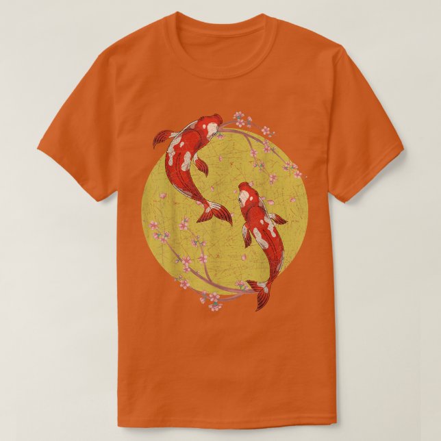 T-shirt Cherry Blossom Japonais Koi Poisson Pond Sakura Ko (Design devant)