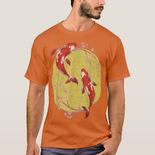 T-shirt Cherry Blossom Japonais Koi Poisson Pond Sakura Ko