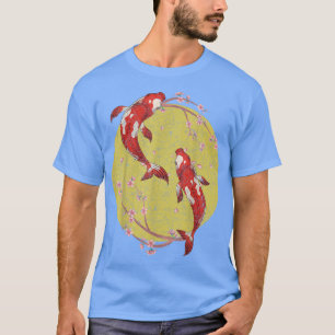 T-shirt Cherry Blossom Japonais Koi Poisson Pond Sakura Ko