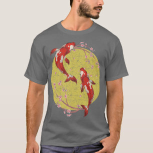 T-shirt Cherry Blossom Japonais Koi Poisson Pond Sakura Ko