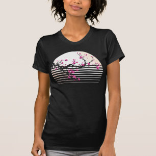 T-shirt Cherry Blossom Japonais Retro Sunset Sakura Tree