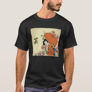 T-shirt Cherry Blossom Japonaise Geisha Girl