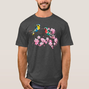 T-shirt Cherry Blossom Nature Bird Animal Lover Sakura Hum