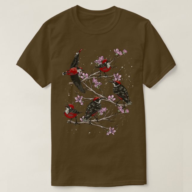 T-shirt Cherry Blossom Oiseau Observation Sakura Oiseau Wa (Design devant)
