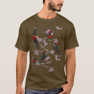 T-shirt Cherry Blossom Oiseau Observation Sakura Oiseau Wa