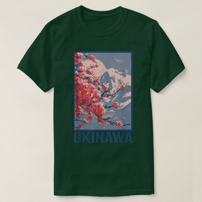 T-shirt Cherry Blossom Okinawa Japon (Design devant)