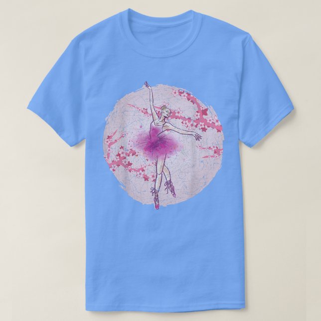 T-shirt Cherry Blossom Sakura Ballerina En Pointe Dancing  (Design devant)