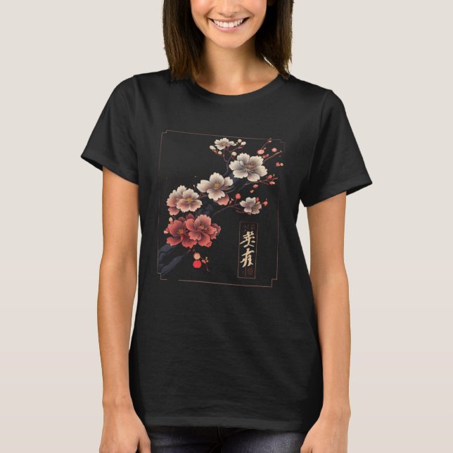 T-shirt Cherry Blossom Sakura Flower Graphic Japan Vaporwa (Devant)
