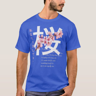 T-shirt Cherry Blossom sakura Japanese kanji Aesthetic