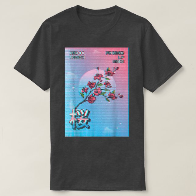 T-shirt Cherry Blossom Sakura Tree Retro (Design devant)