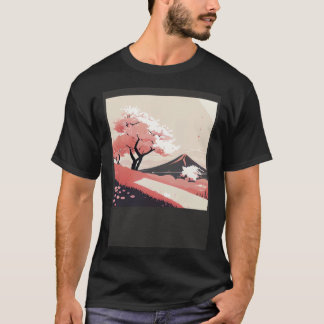 T-shirt Cherry Blossom trees pink shades of countryside hi