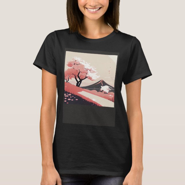 T-shirt Cherry Blossom trees pink shades of countryside hi (Devant)