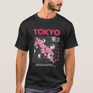 T-shirt Cherry Blossoms Art Japonais Tokyo Weirdcore Eyeba