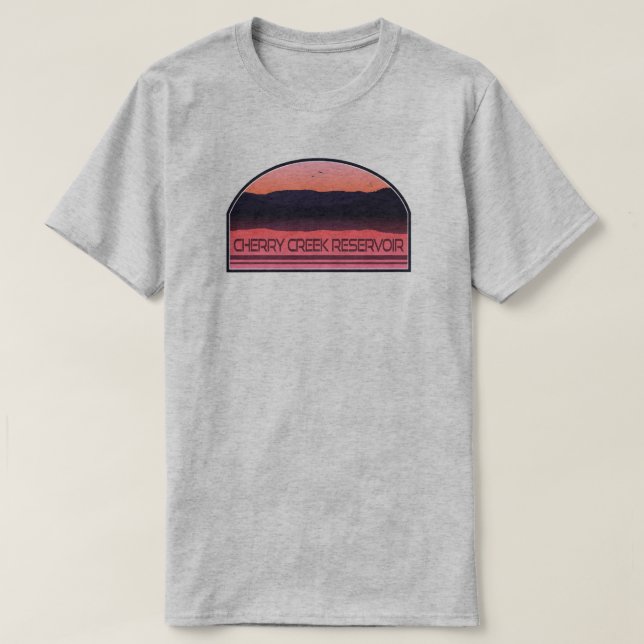 T-shirt Cherry Creek Réservoir Colorado Red Sunrise (Design devant)