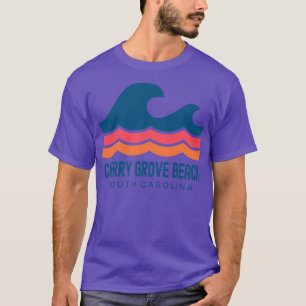T-shirt Cherry Grove Beach Caroline du Sud Vague Vintage
