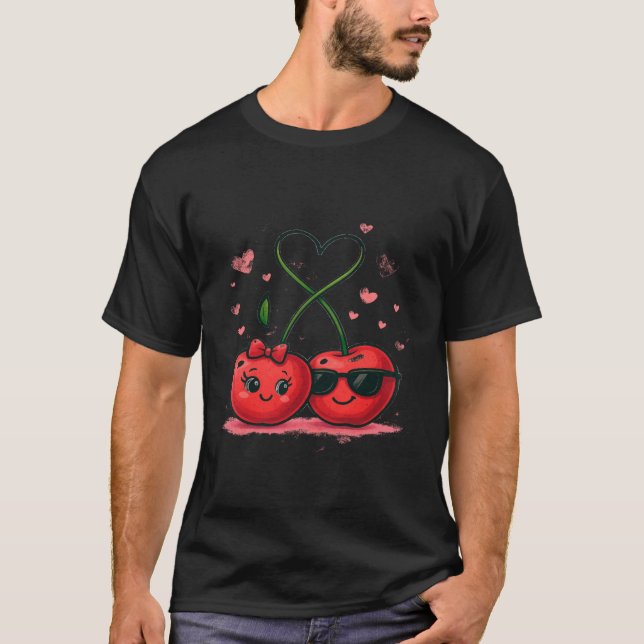 T-shirt Cherry Lovers - Graphique de fruits esthét (Devant)