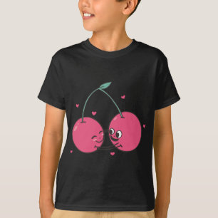 T-shirt Cherry Meilleur Ami Fille Ami Sourire Twin Berr