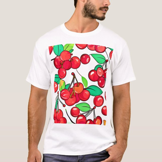 T-shirt Cherry Motif Design (Devant)