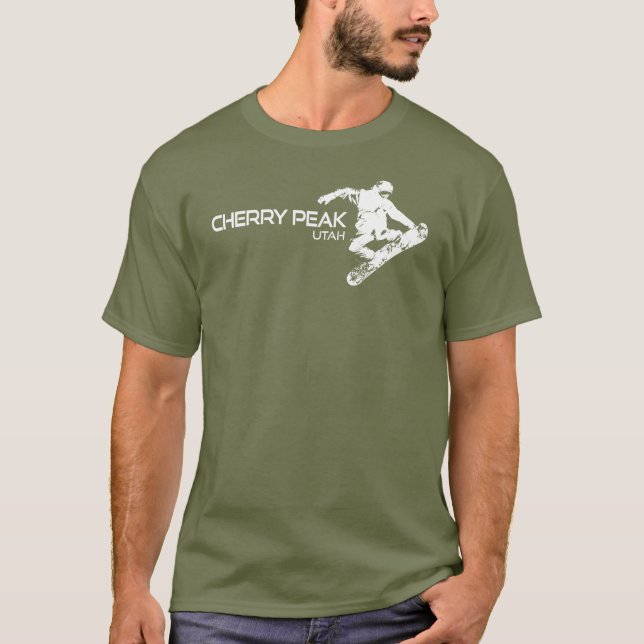 T-shirt Cherry Peak Resort Utah Snowboarder (Devant)
