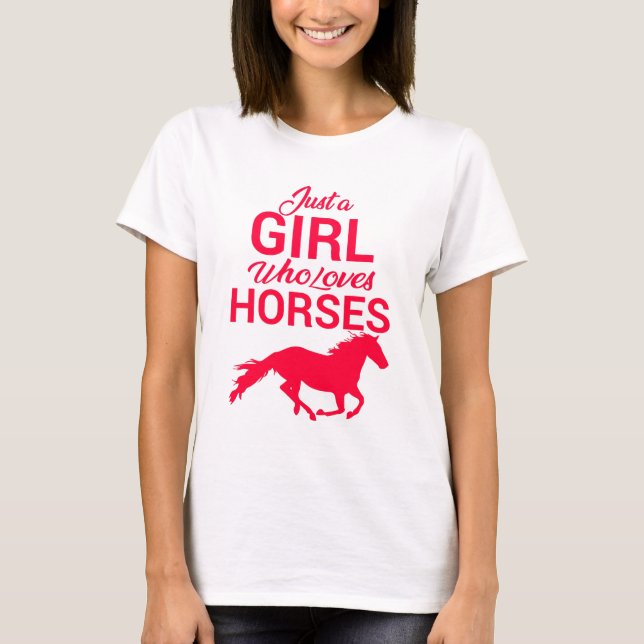 T-shirt Cherry Red Juste Une Fille Qui Aime Les Chevaux T- (Devant)