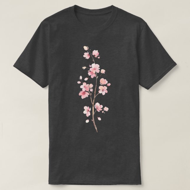 T-shirt Cherry Sakura ~ Japonais Floral Printemps rose (Design devant)