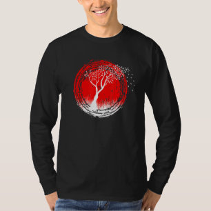 T-shirt Cherry Tree On A Red Sun - Japonais Look - Bonsai