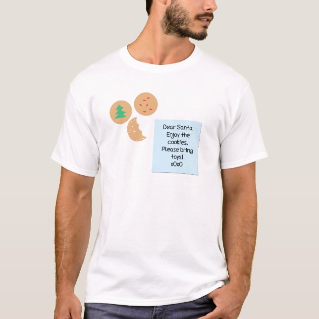 T-shirt Chers Cookies Père Noël, S'Il Vous Plaît Apportez  (Devant)