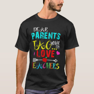 T-shirt Chers parents Étiquette Vous êtes ça l'amour Ensei
