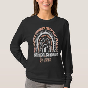 T-shirt Chers parents Étiquette Vous êtes ça l'amour Ensei