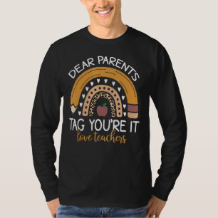 T-shirt Chers parents Étiquette Vous êtes ça l'amour Ensei