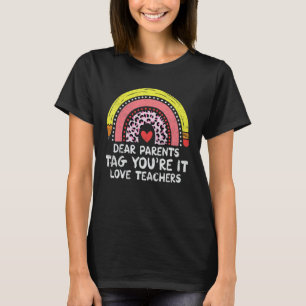 T-shirt Chers parents Étiquette Vous êtes ça l'amour Ensei