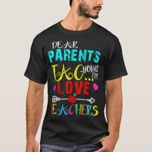T-shirt Chers parents Étiquette Vous êtes ça l'amour Ensei