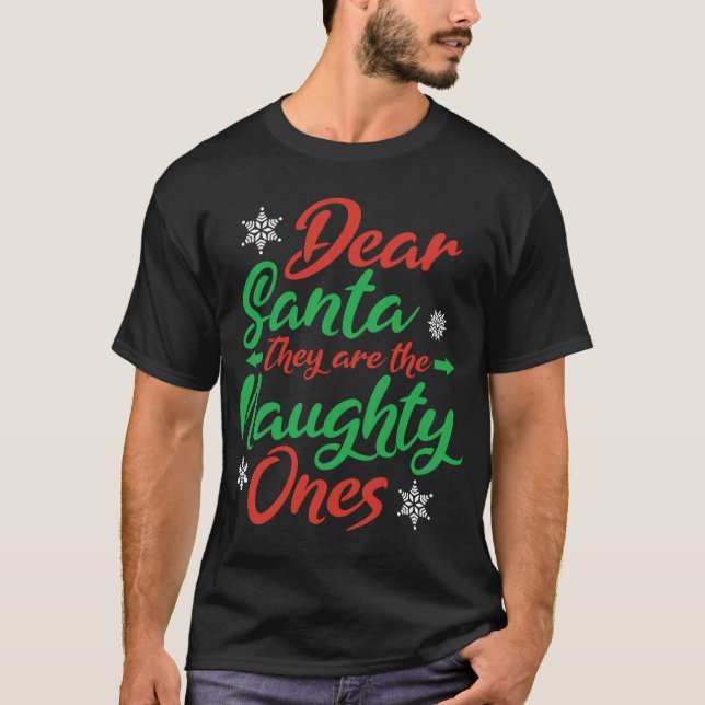 T-shirt Chers Père Noël, Ce Sont Les Maudits Noël Nau (Devant)