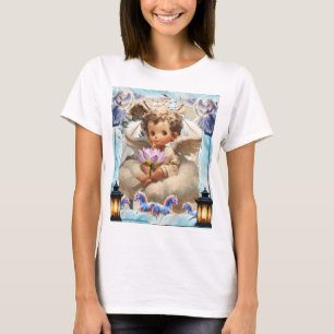 T-shirt Chérubin Ange Céleste Fleur de Lotus   Fantastique