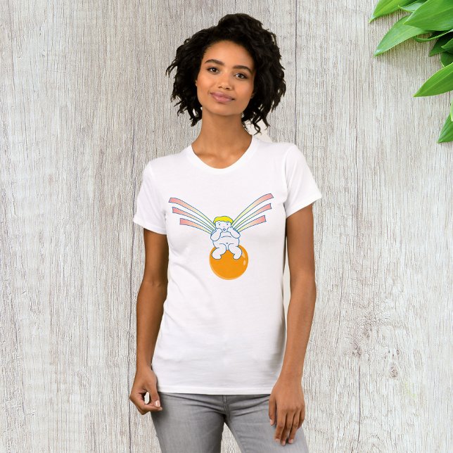 T-shirt Chérubin assis sur une sphère orange (Créateur téléchargé)