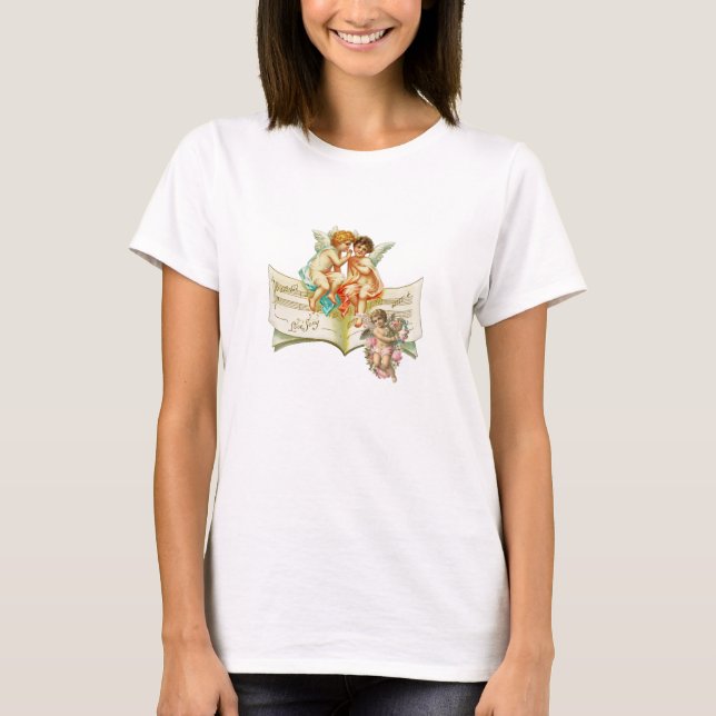 T-shirt chérubins d'ange de musique (Devant)