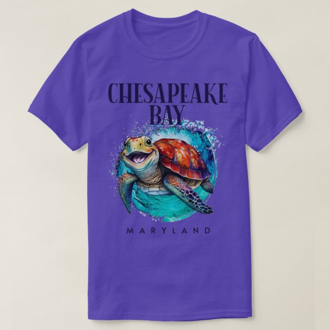 T-shirt Chesapeake Bay Maryland Aquarelle Joyeuse Tortue d (Design devant)
