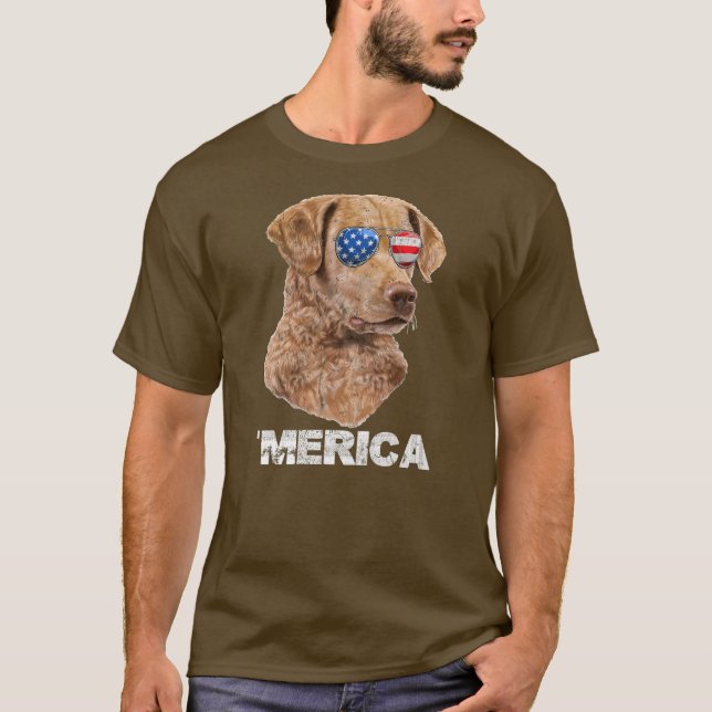 T-shirt Chesapeake Bay Retriever lunettes de soleil États- (Devant)