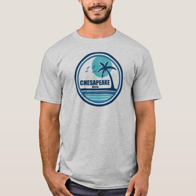 T-shirt Chesapeake Beach Maryland Palm Tree Birds (Devant)