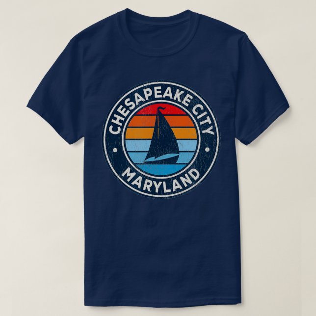 T-shirt Chesapeake City Maryland Md Voilier Vintage Rétro (Design devant)