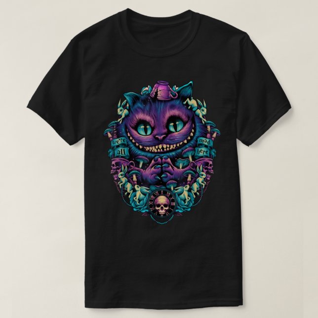 T-shirt Cheshire Cat Alice au Pays des Merveilles (Design devant)