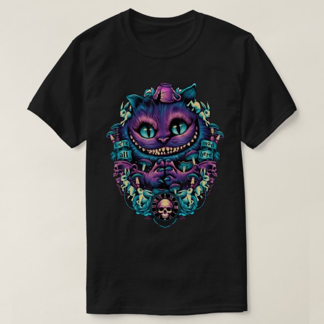 T-shirt Cheshire Chat chemise Alice in Wonderland Graphic  (Design devant)