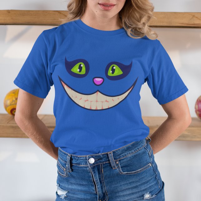 T-shirt Cheshire Chat Visage Halloween Costume femme (Créateur téléchargé)