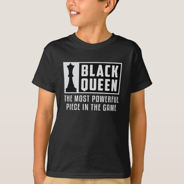 T-shirt Chess Black Queen Chess Board Checkmate Board Cade (Devant)