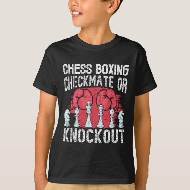 T-shirt Chess Boxing Checkmate Ou Knockout Fun (Devant)