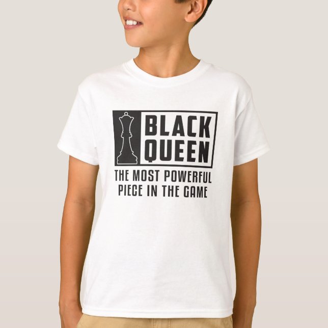 T-shirt Chess Chess Board Black Queen Checkmate Board Cade (Devant)